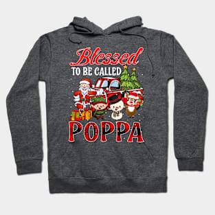 Blessed To Be Called Poppa Christmas Buffalo Plaid Truck Hoodie